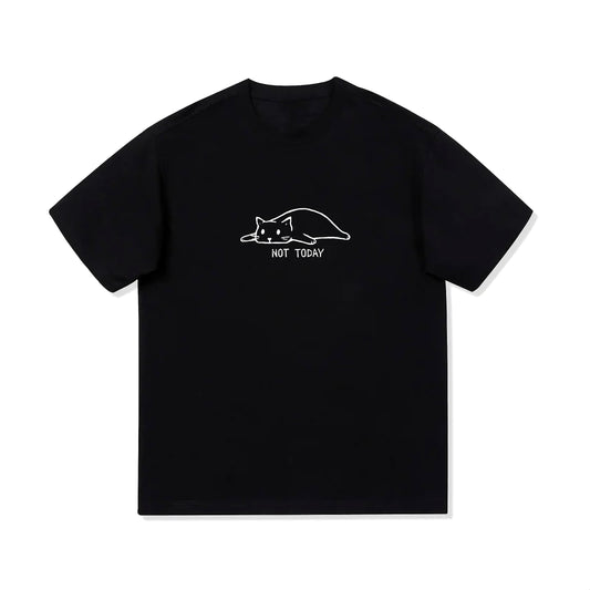 Not Today – Lazy Black Cat T-Shirt