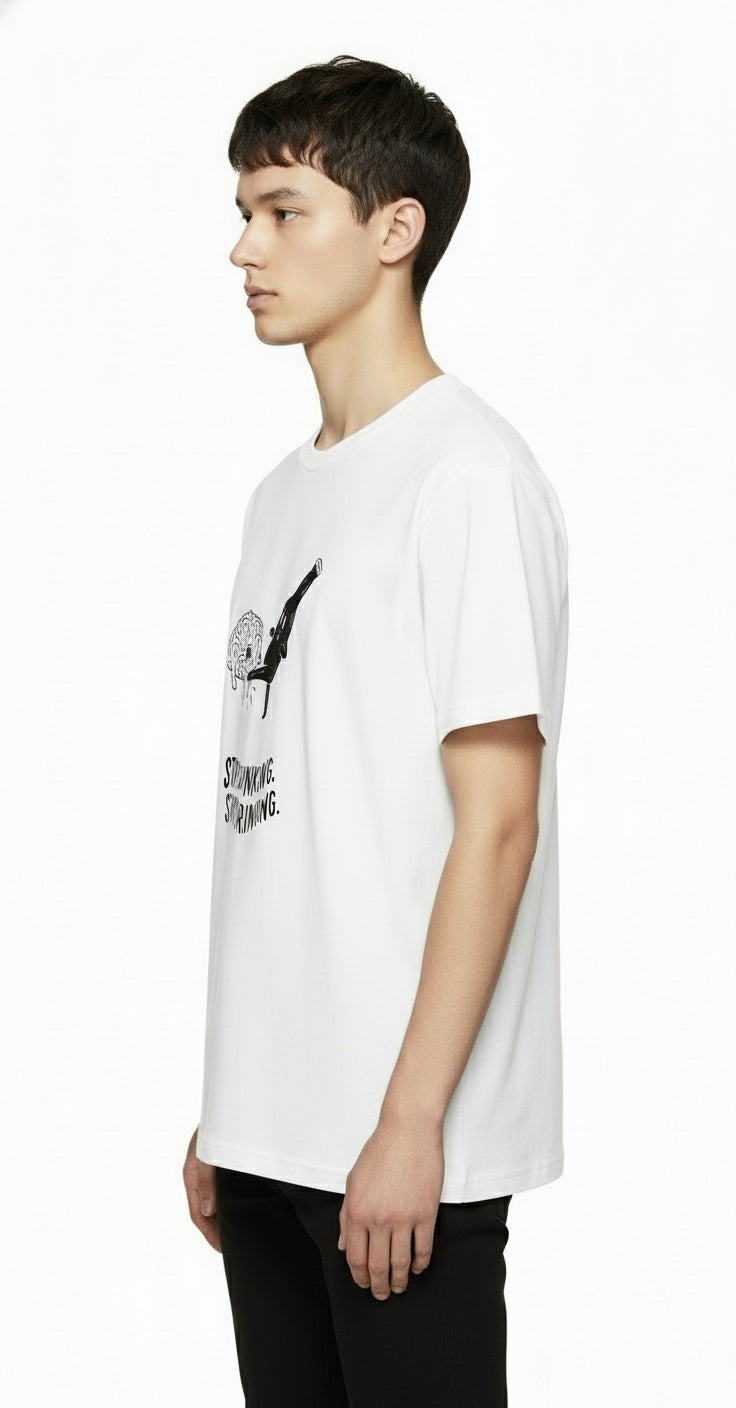 Stop Thinking Start Drinking Graphic T-Shirt