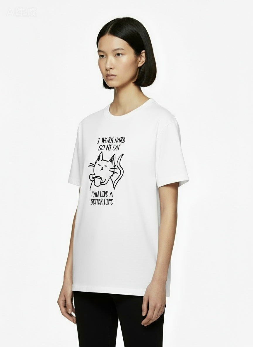 I Work Hard So My Cat Can Live A Better Life T-Shirt